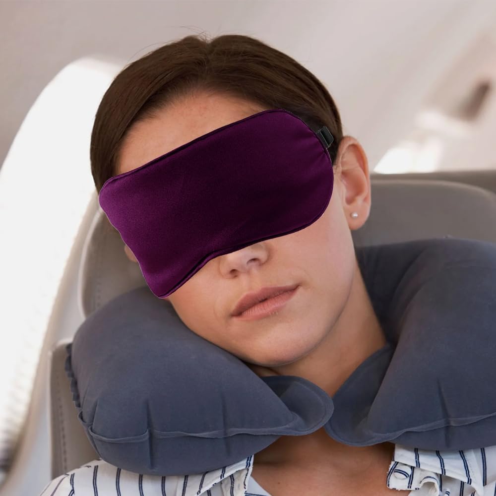 2 PCS Black Satin Sleep Masks, Adjustable Silk Eye Mask for Sleeping, Blind Folds Soft Breathable Blindfold for Adults Couples Play Party Games Airplane Travel Essentials Eye Covers Patches Night Mask