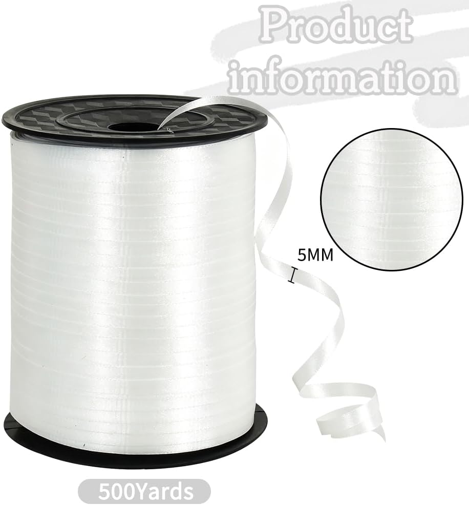 BEISHIDA 500 Yards Red Ribbon Crimped Curling, Balloon String Shiny Metallic Roll for Gift Wrapping Ribbon for Birthday Valentines Day Wedding Mother's Day Party Decorations