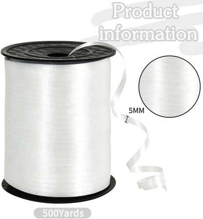 BEISHIDA 500 Yards Red Ribbon Crimped Curling, Balloon String Shiny Metallic Roll for Gift Wrapping Ribbon for Birthday Valentines Day Wedding Mother's Day Party Decorations