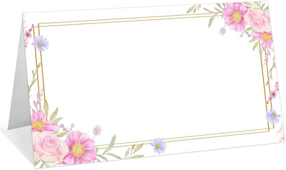 Gold Foil Place Cards for Table Setting, Printable Tent Cards for Food Buffet, Name Card for Wedding Banquet, Bridal Shower, Baby Shower, Birthday Party Decorations (25 Pack)-07