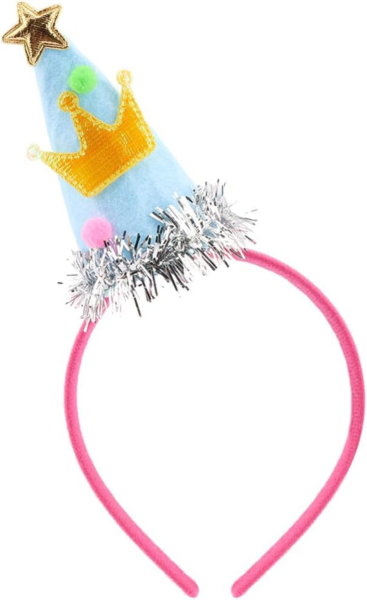 TODDER Birthday Headband Birthday Crown Party Hat for Women Girls Funny Photo Props Novelty Headband Cute Princess Hairband Party Favors Pink Headpiece