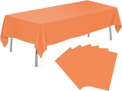 tujol Royal Blue 6 Pack Plastic Table Cloth 54" x 108", Disposable Tablecloths Rectangle Table Cover, Plastic Tablecloths for Parties