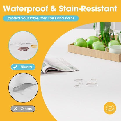 Niuara White Plastic Table Cloth - 4 Pack 54" × 108" Rectangle Disposable Tablecloths for 6FT Tables, Table Cover for Party, Holiday & Gathering Use