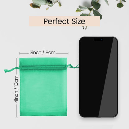 Meowoo 100PCS Organza Bags, 3x4in Small Mesh Bags Drawstring for Jewelry, Candy, Christmas, Sachets, Festivals, Bathroom Soaps, Makeup Organza, Wrapping Supplies(mixedcolor)