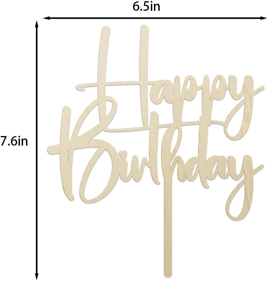 Happy Birthday Cake Topper,black Glitter Cake Pick Bunting Decor for Anniversary Birthday Party Cake Decorations Supplies