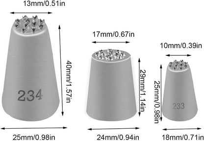 Icing Piping Tip Set,3 Large Decorating Tips Stainless Steel,DIY Cream Rose Flower Piping Tips,Cupcake Pastry Tips for Cake Decorating(1M 2D 2F)
