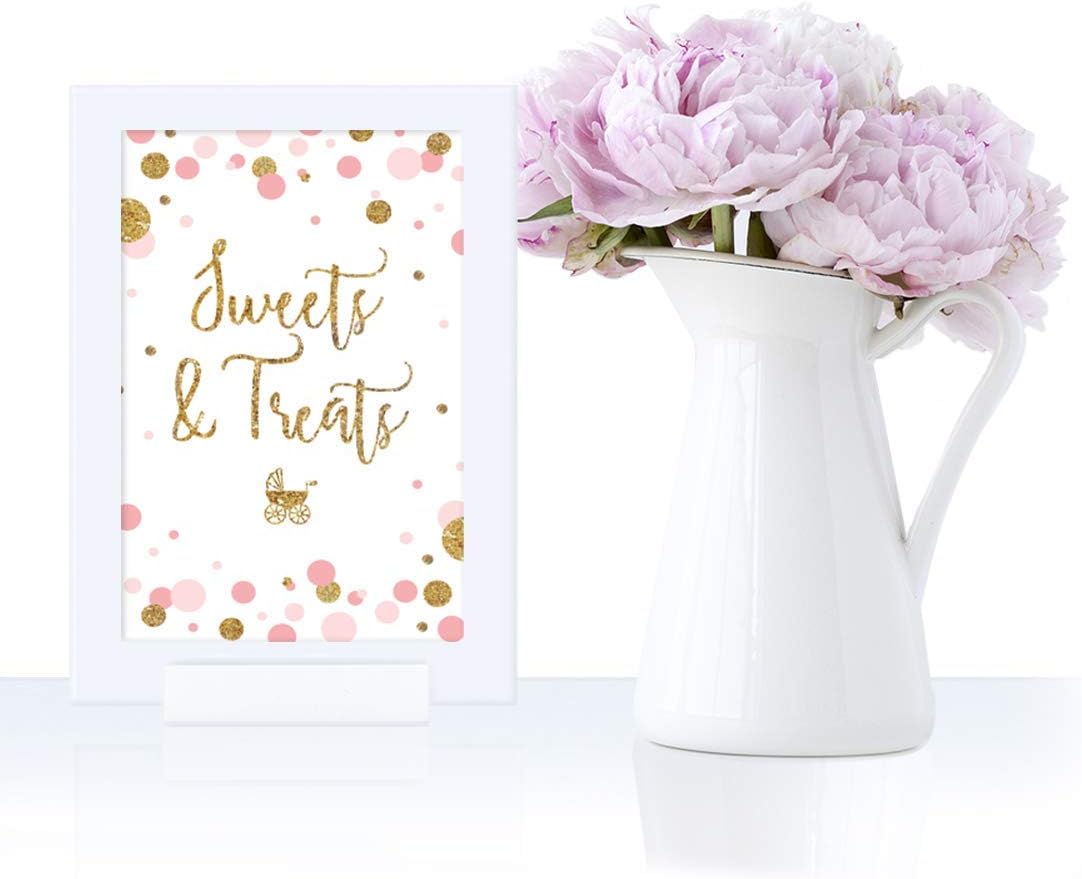 Andaz Press Blush Pink Gold Glitter Girl Baby Shower, Printable Table Tent Place Cards, 20-Pack, Seat Placement Cards Blank Place Cards For Table Settings Name Cards for Wedding, Graduation Food Cards - Colors B