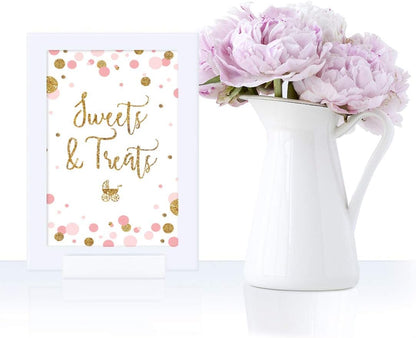 Andaz Press Blush Pink Gold Glitter Girl Baby Shower, Printable Table Tent Place Cards, 20-Pack, Seat Placement Cards Blank Place Cards For Table Settings Name Cards for Wedding, Graduation Food Cards - Colors B