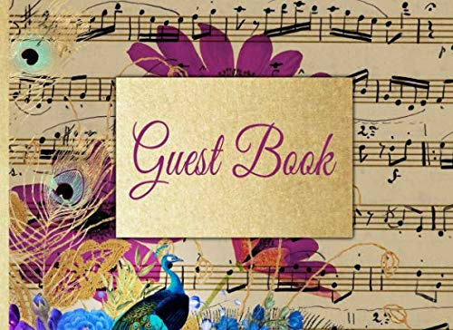 Guest Book: Music Lover Guest Book for Women with Gift Log, Sign In Guests at Birthday Parties