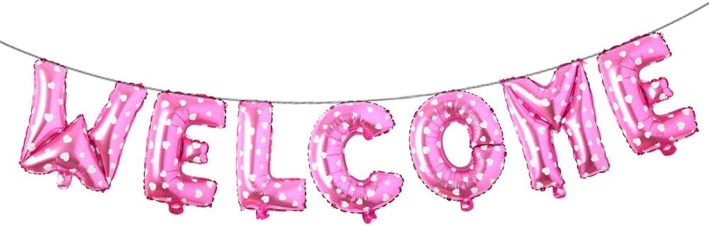 16 inch multicolor Welcome Balloon Banner Balloons Foil Letter Balloon Anniversary Celebration Party Decorations (L WELCOME GOLD)
