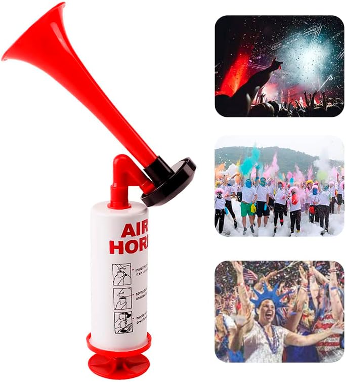 FARBIN Loud Air Horn Handheld Pump Air Horn Noisemakers for Kids Birthday Party, Football Match Sporting Events, Festival Celebrations, Fog Warning Horn Trump, 2pcs (Mini handheld horn 2pcs)