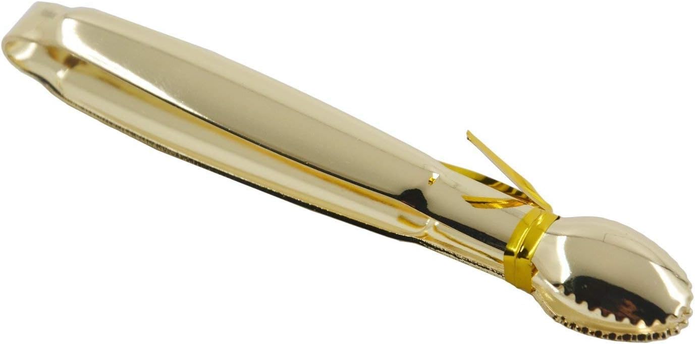 5.75" Mini Appetizer Tongs Set, Tiny Stainless Steel Small Tongs for Serving, Tea Party, Coffee Bar, Desserts, Set of 4 (Gold)