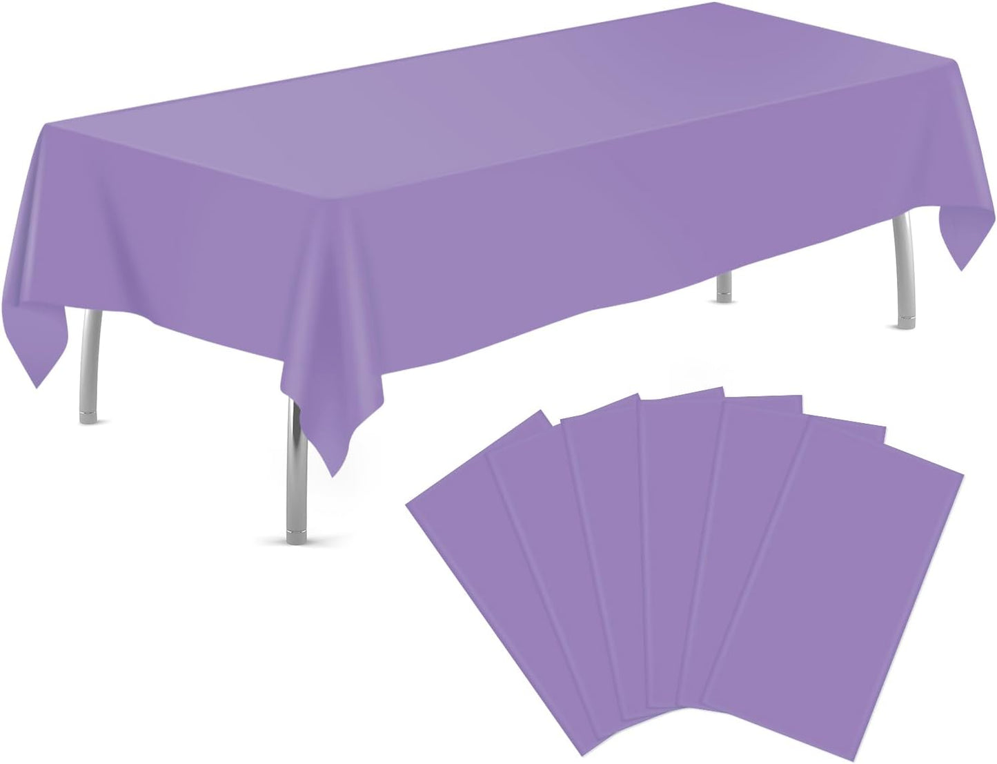 tujol Royal Blue 6 Pack Plastic Table Cloth 54" x 108", Disposable Tablecloths Rectangle Table Cover, Plastic Tablecloths for Parties