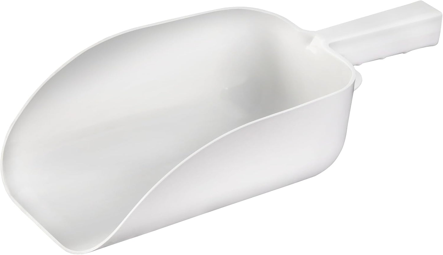 New Star Foodservice Commercial Grade Polycarbonate Plastic Utility Ice Scoop, White, 64 oz