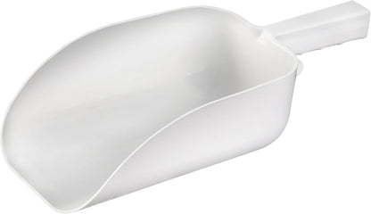 New Star Foodservice Commercial Grade Polycarbonate Plastic Utility Ice Scoop, White, 64 oz
