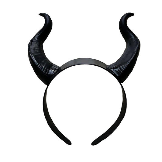 Devil Horns Headbands Halloween Headband Black Demon Horns Hairband for Women Men Halloween Party Costume Cosplay