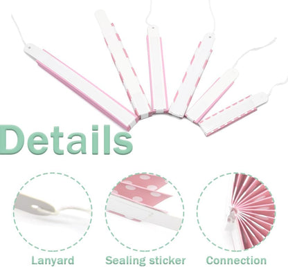 Hocansen 6PCS Paper Fan Garland Paper Fans Party Decorations 8/12/16in Hanging Papers Fans Set Round Papers Fans Pattern Garland for Birthday, Wedding (ZS/Pink)