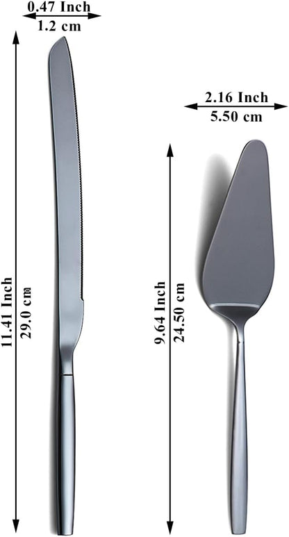 Evanda Wedding Cake Knife and Server Set, Cake Cutte Pie Server for Everyday, Wedding and Birthdays, Dishwasher Safe