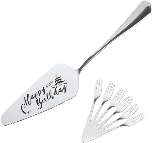 Cake Knife and Server Set for Birthday Party 60 Year Old Birthday Gift for Dad Mom Engraved Knives Servers Grandma Grandpa 60th Bday Gifts for Men Women 60 Yrs Old Bday Presents for Aunt Uncle