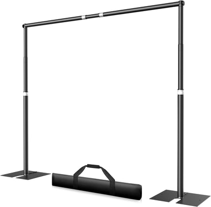 EMART Heavy Duty Backdrop Stand for Parties, 10x10 ft Pipe and Drape Adjustable Back Drop Stand Kit with Flat Base, Sturdy Photo Background Frame Diy Pole for Flower Wall Wedding Curtain