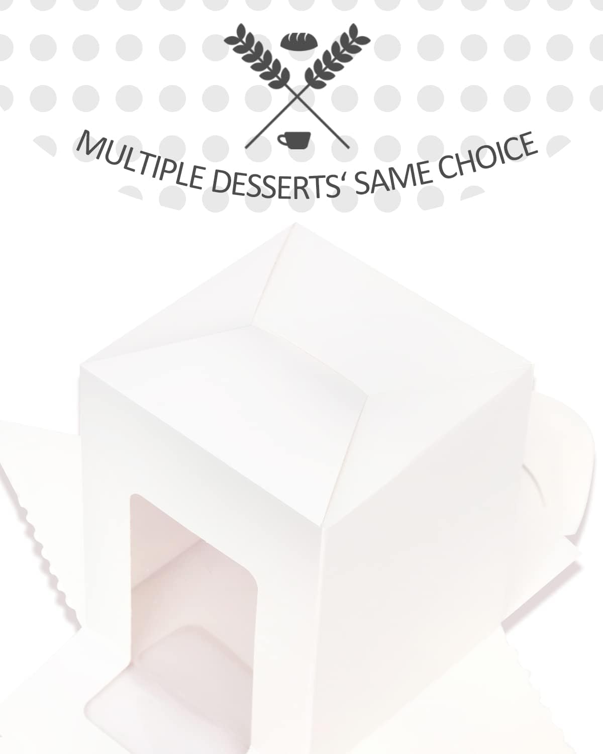 qiqee 60pcs Cupcake Boxes Individual Disposable White Single Box with Window 3.6 * 3.6 * 4.3inch Cupcake Containers/Holders