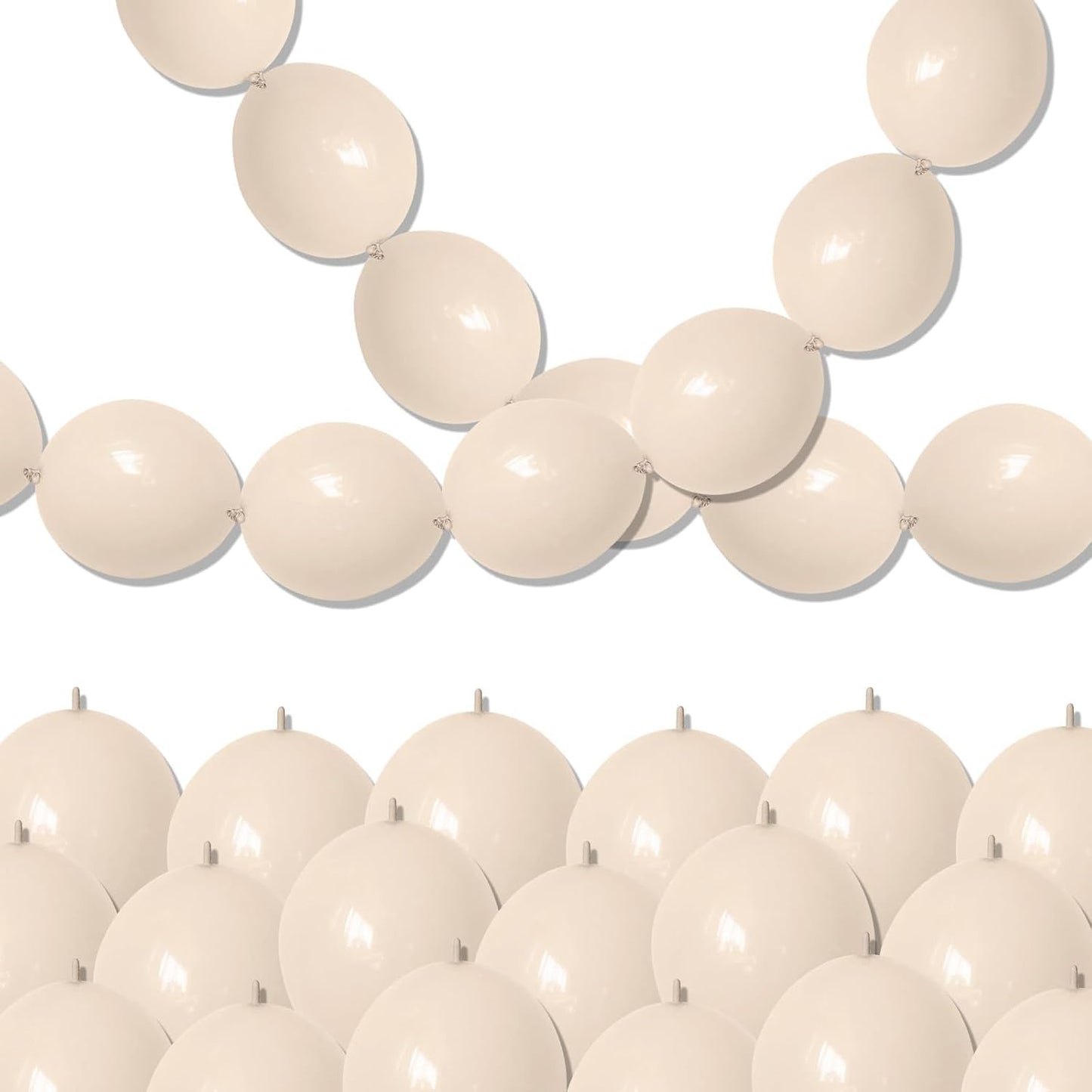 Gold Quick Link Balloons, 60PCS Linking for Balloon Wall Arch Chains, 6inch Linkable for Wedding Birthday Baby Shower Engagement Graduation Party Decorations