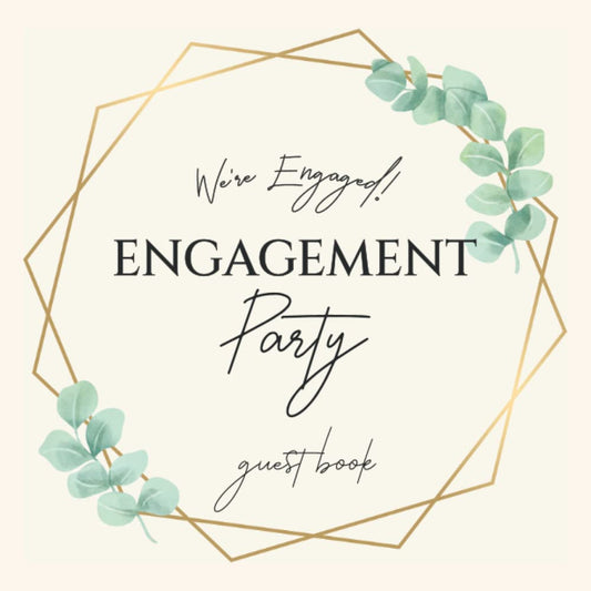 Engagement Party Guest Book: Memories & Messages Keepsake & Party Sign In Book for Engagement Celebration | Light Yellow & Gold Theme