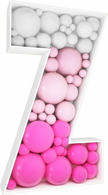JW Passion - Premium Quality Made 3FT Tall Mosaic Balloon Frame Big Marquee Light Up Letters DIY Kit for Birthday Party Wedding Backdrop Decor Letter A Pre-Cut Foam Board