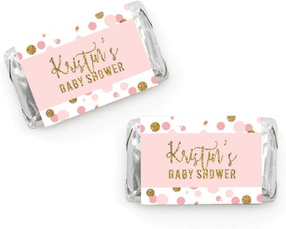 Andaz Press Blush Pink Gold Glitter Girl Baby Shower, Printable Table Tent Place Cards, 20-Pack, Seat Placement Cards Blank Place Cards For Table Settings Name Cards for Wedding, Graduation Food Cards - Colors A