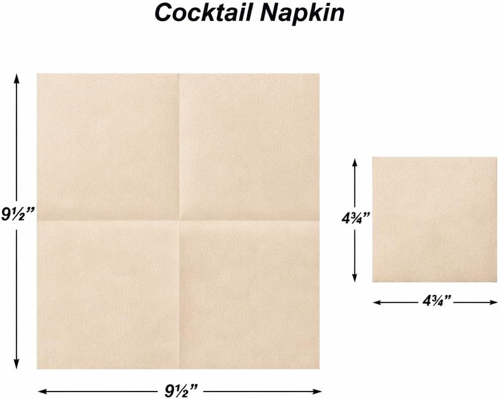 AH AMERICAN HOMESTEAD Cocktail Napkins-Disposable Beverage/Bar Napkins-White Linen-Like Square Napkins-Eco-Friendly & Compostable-Everyday Use, Party or Wedding 4.75inch x 4.75inch (100 Count, White)