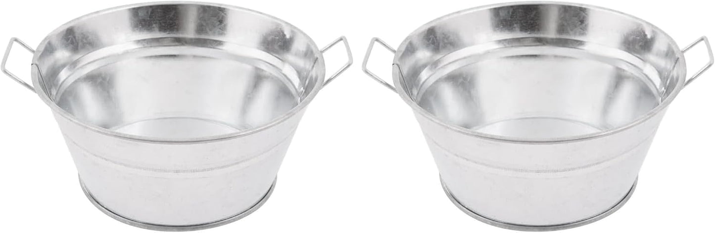 American Metalcraft MTUB63 Natural Galvanized Tub with Side Handle - 27 oz, 6-Inch