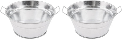 American Metalcraft MTUB63 Natural Galvanized Tub with Side Handle - 27 oz, 6-Inch