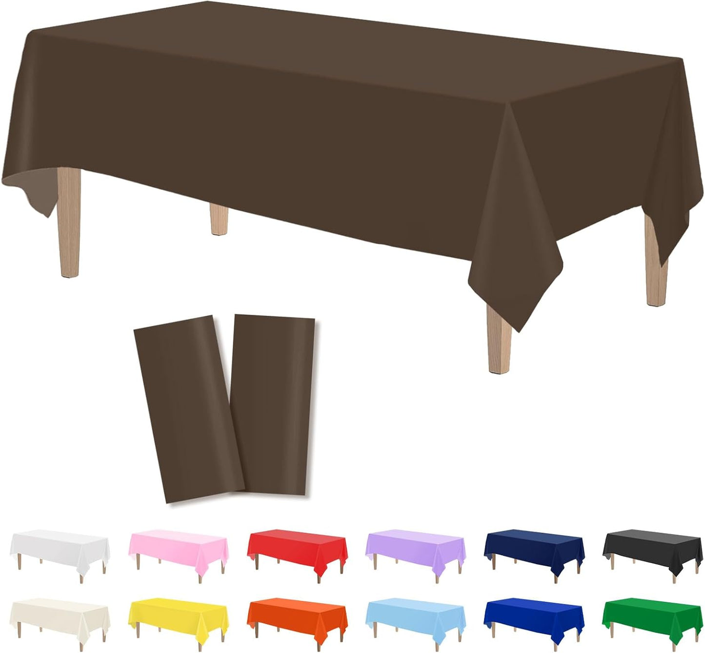 Kopokita 2PCS Black Plastic Tablecloths 54 x 108 Inch, Disposable Table Cloths Rectangle Party Table Covers