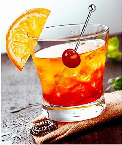 50 Pieces Stainless Steel Cocktail Picks Metal Martini Picks 4.3 inch