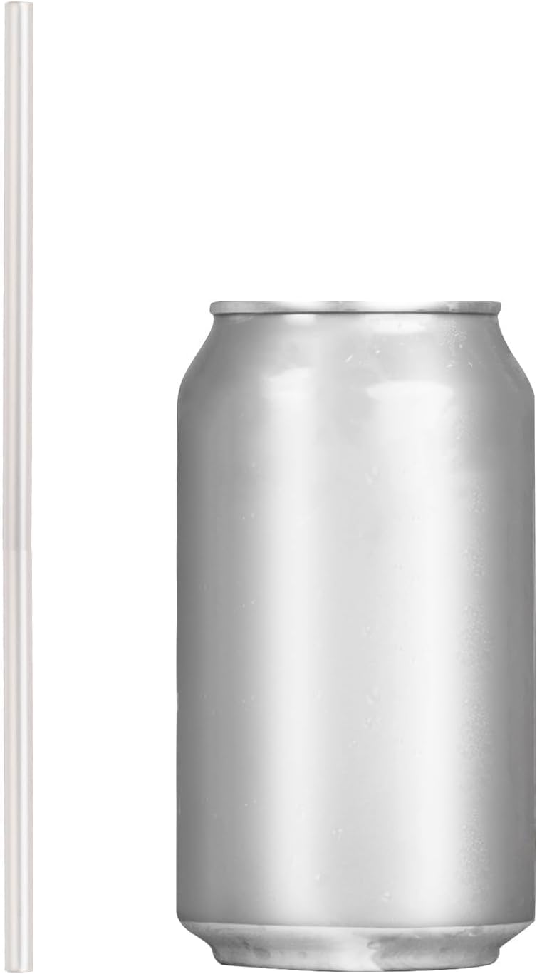 7.75" Plastic Straws (500 Count), Disposable Straws - Made For Standard 16oz Glass (Black)
