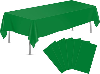 tujol Royal Blue 6 Pack Plastic Table Cloth 54" x 108", Disposable Tablecloths Rectangle Table Cover, Plastic Tablecloths for Parties