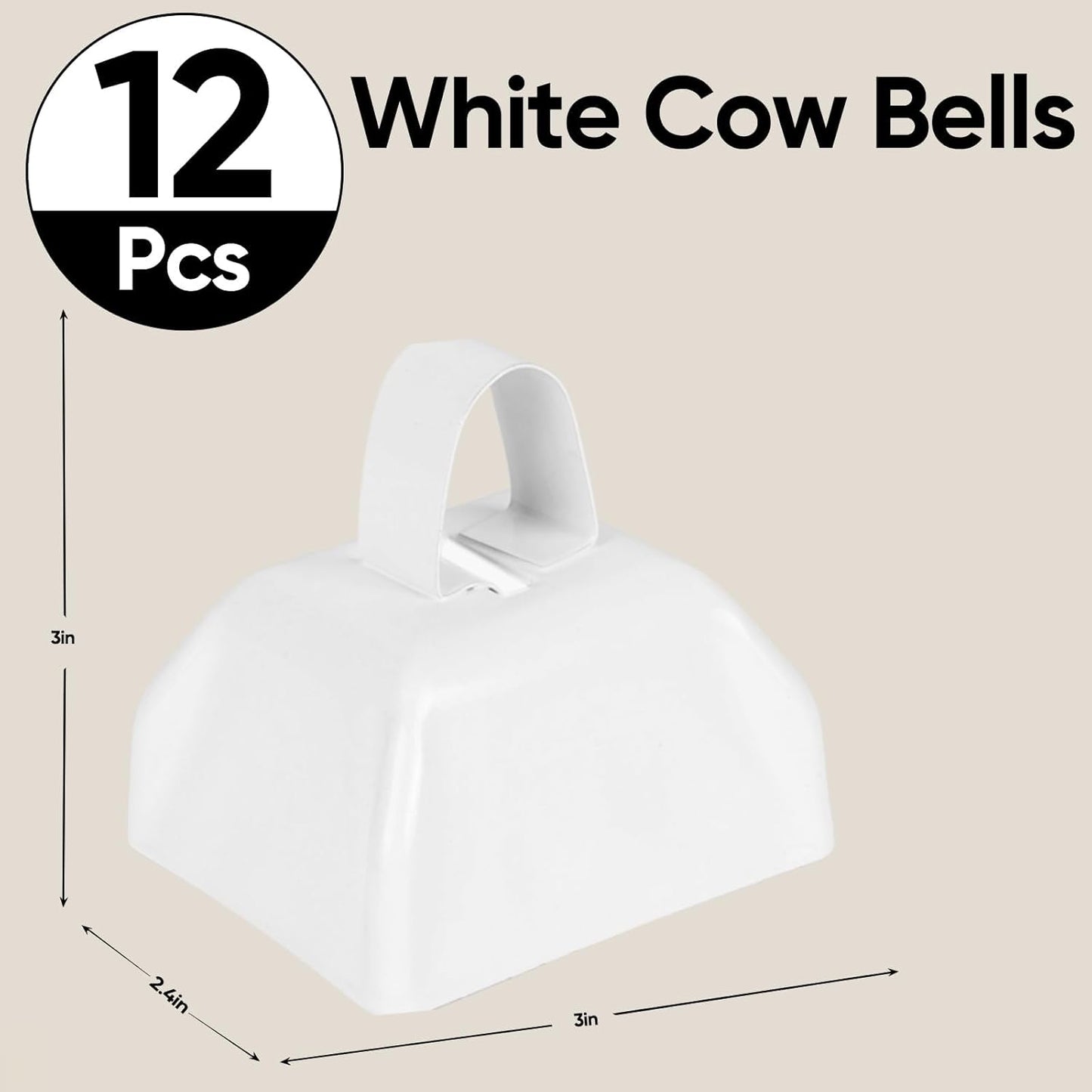 Cow Bells Noise Makers Red Cheering Bell for Sporting Events: 12 Pcs Metal Cowbells with Handle - Small Loud Bell Bulk Hand Percussion for Football Games Graduation Weddings-Red
