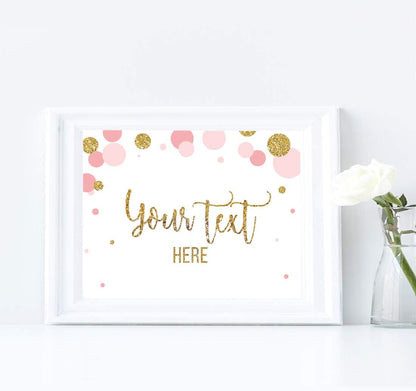 Andaz Press Blush Pink Gold Glitter Girl Baby Shower, Printable Table Tent Place Cards, 20-Pack, Seat Placement Cards Blank Place Cards For Table Settings Name Cards for Wedding, Graduation Food Cards - Colors A