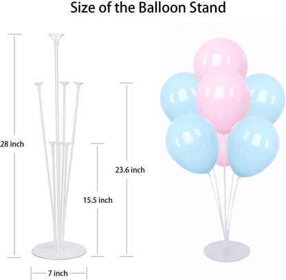 6 Set Balloon Stand Kit for Table Centerpieces With Balloon and Base Party Decorations for Birthday Wedding Retirement Graduation Baby Shower (Black Gold)