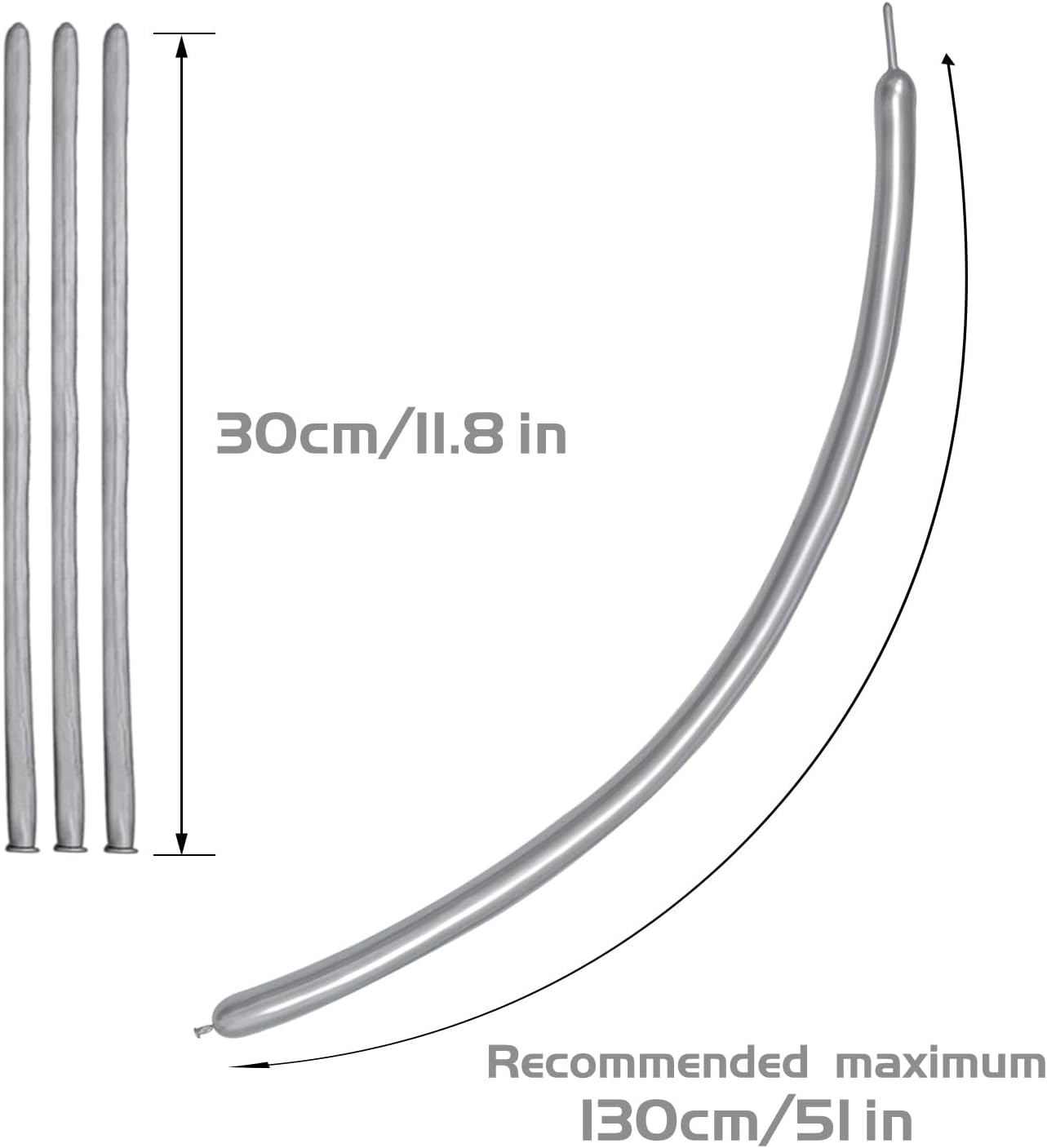 260 Clear Long Balloons for Animals, Thickening Skinny Latex Twisting for Arch Modeling Magic Clown Birthday Wedding Party Decorations 100pcs