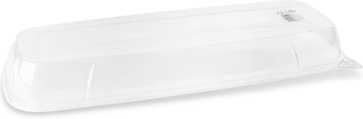 Rectangle White Serving Tray (2-Pack) - 17.5" Disposable Serving Platter for Appetizer, Fruits & Serving Dishes | Perfect Plastic Tray for Party Serveware