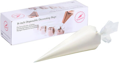 Keenpioneer Piping Bag - Disposable Cake Decorating Bag 100 Count, 12 inch, Clear