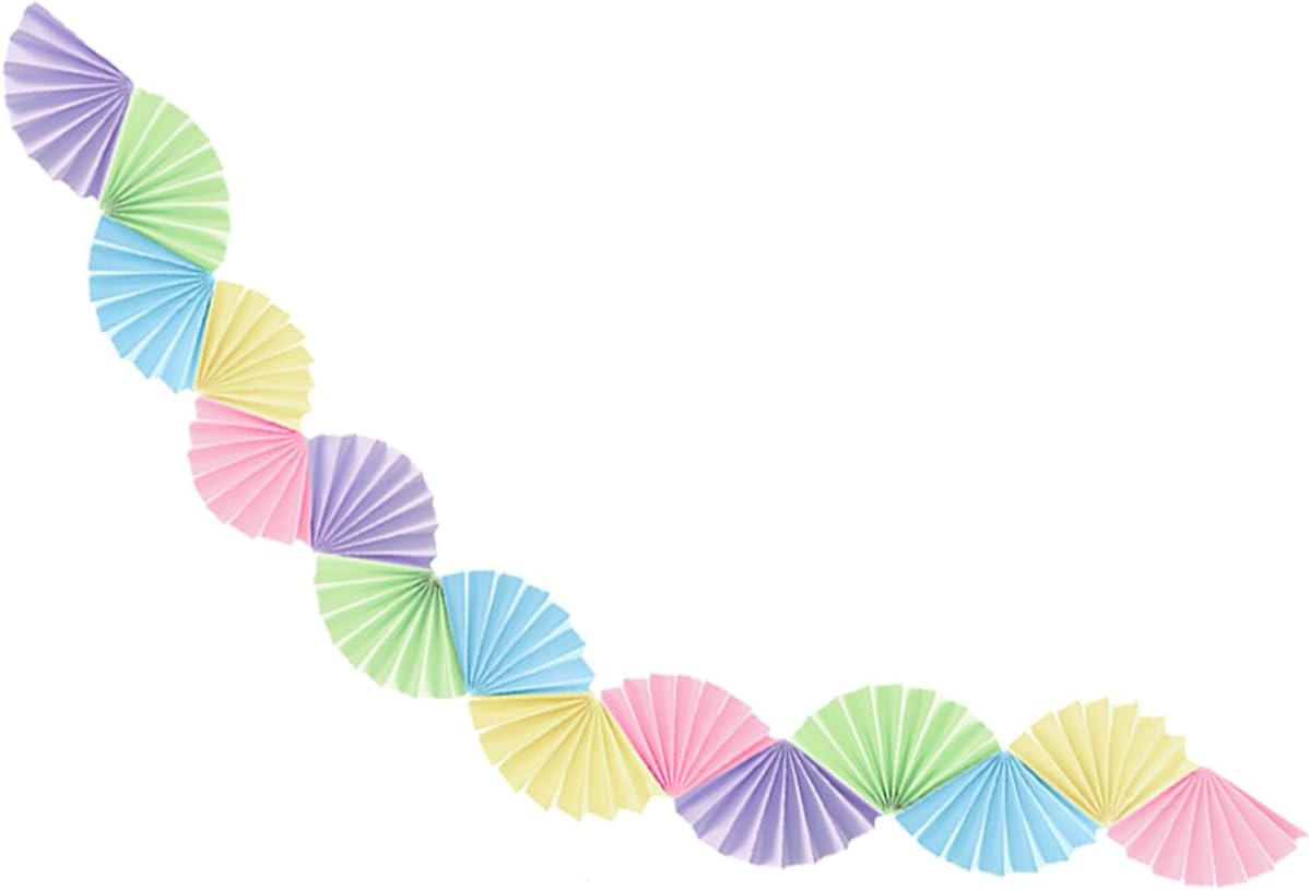 Paper Fan Garland - Paper Fan Garland Party Decorations - Perfect for Birthday Parties, Holiday Decorations, Family Gatherings, Weddings and More (Red)