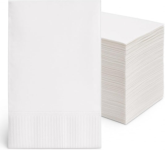 Bell Marque White Dinner Napkin-300 2-Ply White Dinner Napkins, 0.1" Height, 17" width, 15" Length (Pack of 300)