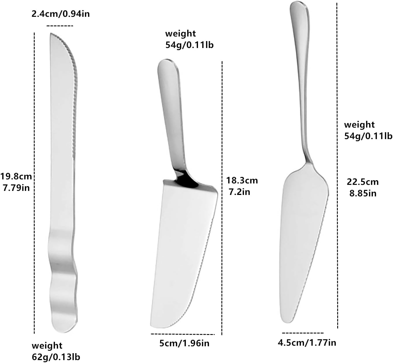 Cake Knife and Server Set Wedding Stainless Steel Cake Cutting Set For Wedding Include Cake Cutter And Cake Perfect For Wedding, Birthday, Parties and Events