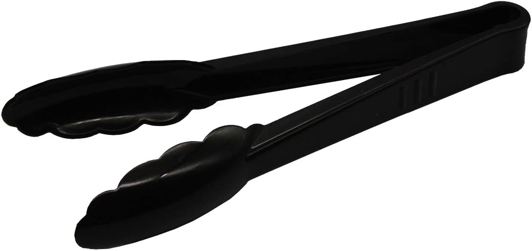 Party Essentials 6.5" Plastic Serving Tongs, 8-Count, Black