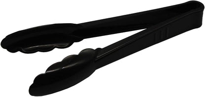 Party Essentials 6.5" Plastic Serving Tongs, 8-Count, Black
