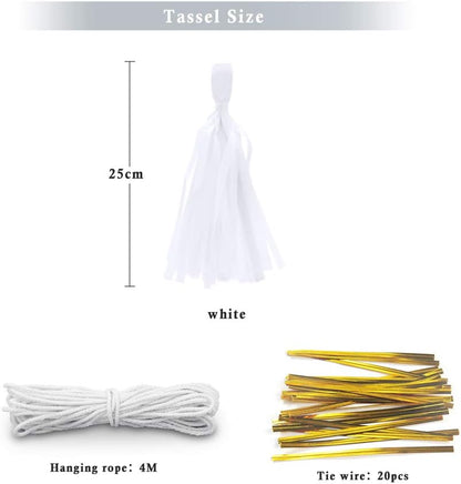 9.8in Blue Tissue Paper Tassel DIY Hanging paper decorations Party Garland Decor for Party Decorations Wedding,Festival,Baby Shower Decoration 20PCS25cm