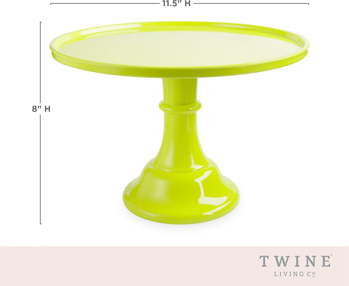 Twine Melamine Cake Stand, Cupcake Display Home Decor Food and Dessert Serving Accessory, 11.5 x 8 Inches, White, Set of 1