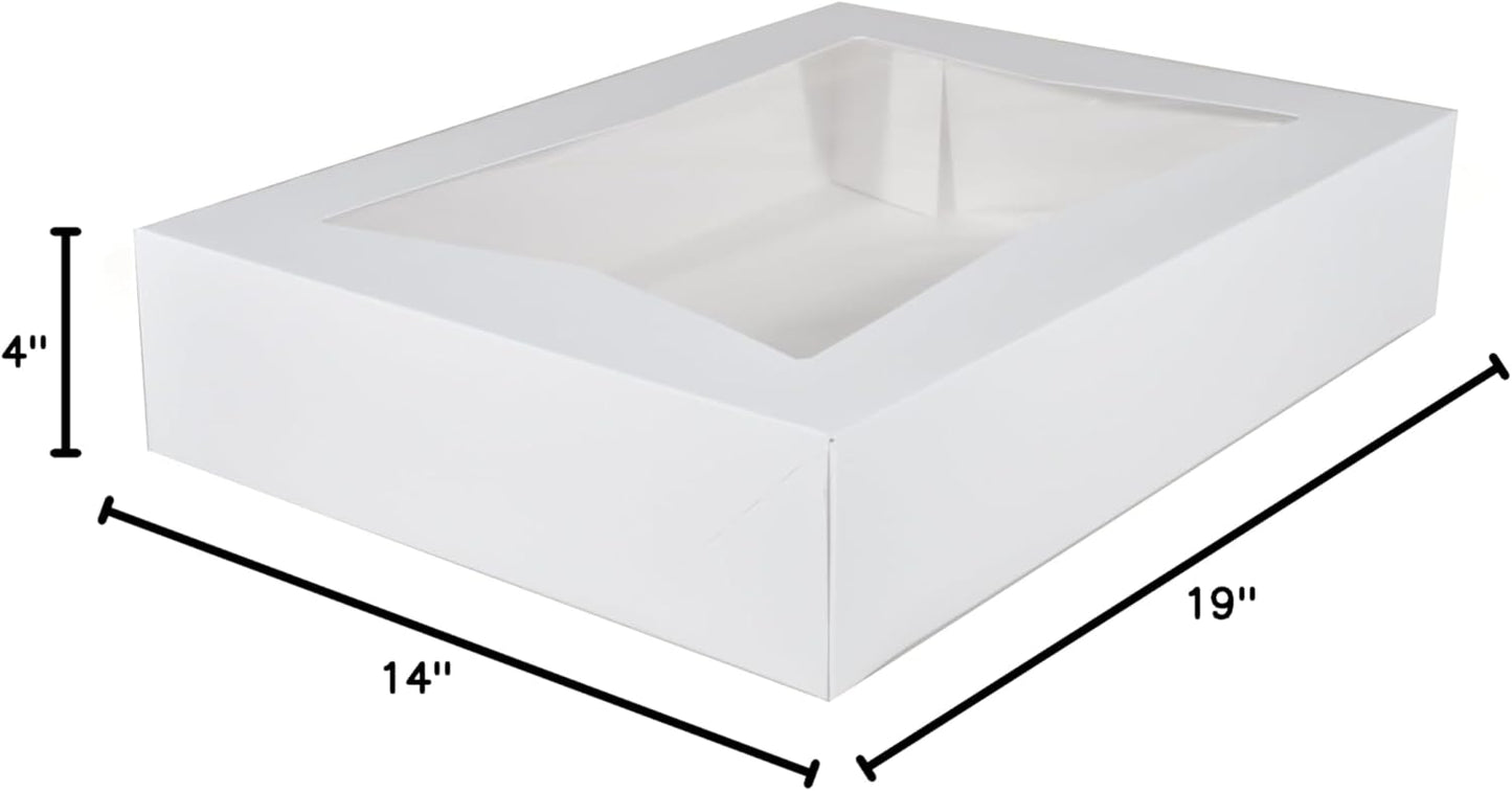 Southern Champion Tray 1029 Premium Clay Coated Kraft Paperboard White Non-Window Sheet Cake and Utility Box, 19" Length x 14" Width x 4" Height, 1/2 Sheet (Case of 50)